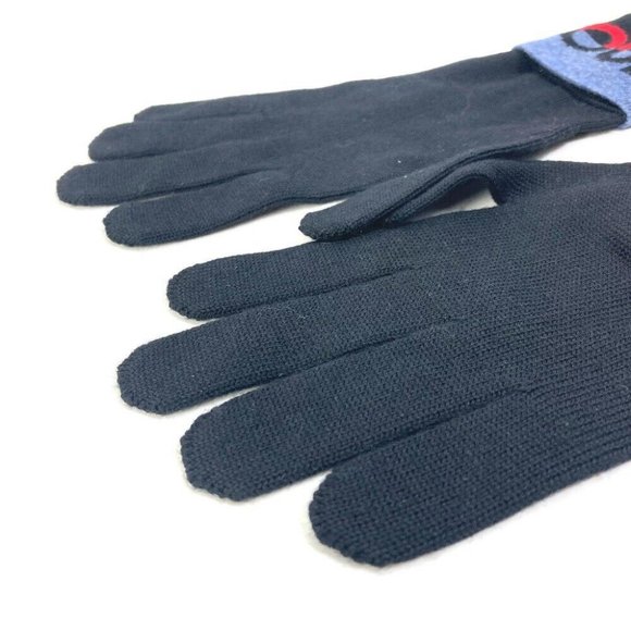 Authentic LOUIS VUITTON M71248 Gon LV Horizon gloves Glove wool Black/Red - Picture 7 of 8